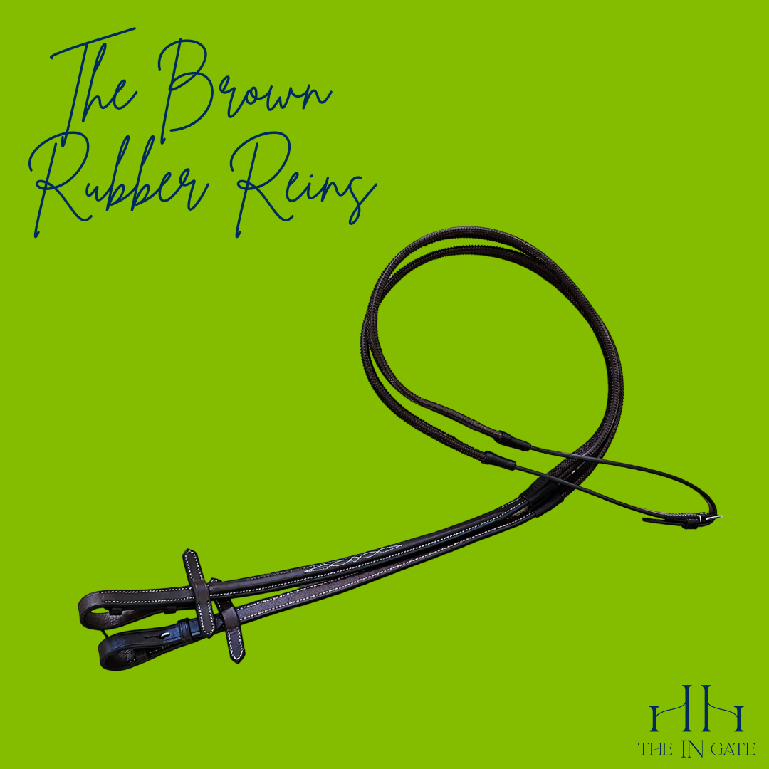 The In Gate Rubber Reins in Brown - The In Gate