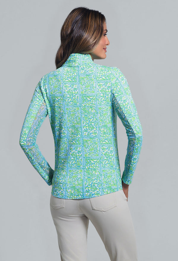 Josie Print Long Sleeve Mock Neck Top