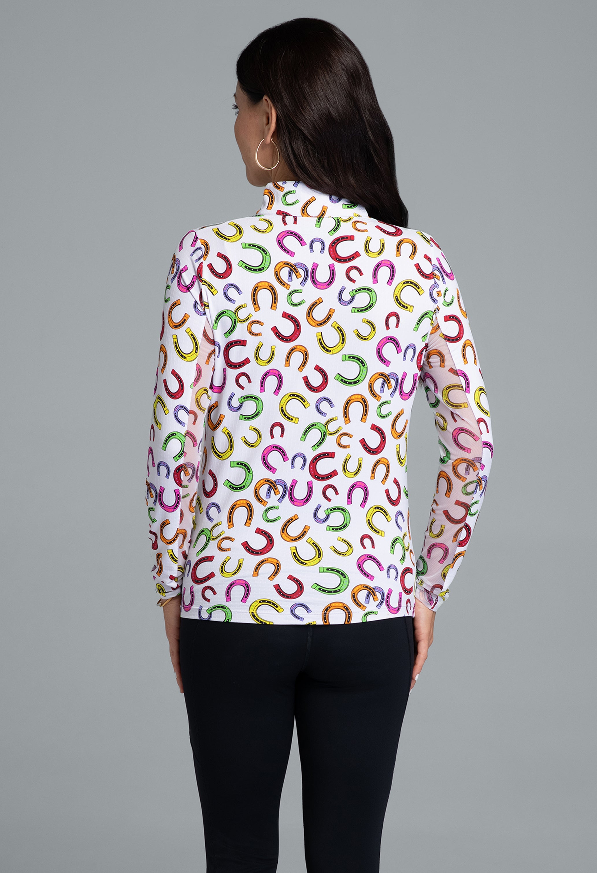 Bella Print Long Sleeve Mock Neck Top