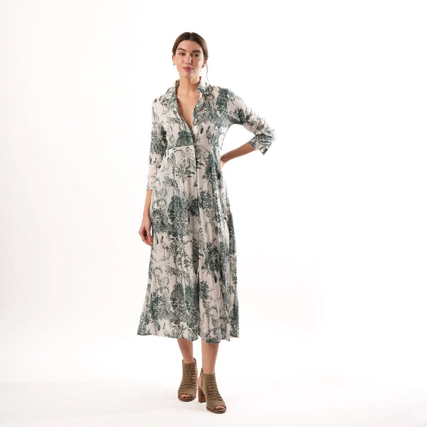 Jungle Toile Green Dress