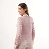 Amelia Navy Pink Spot Pleated Blouse