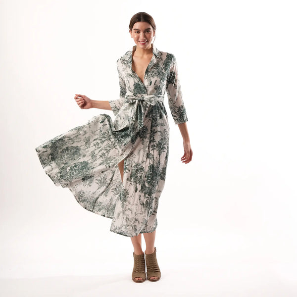 Jungle Toile Green Dress