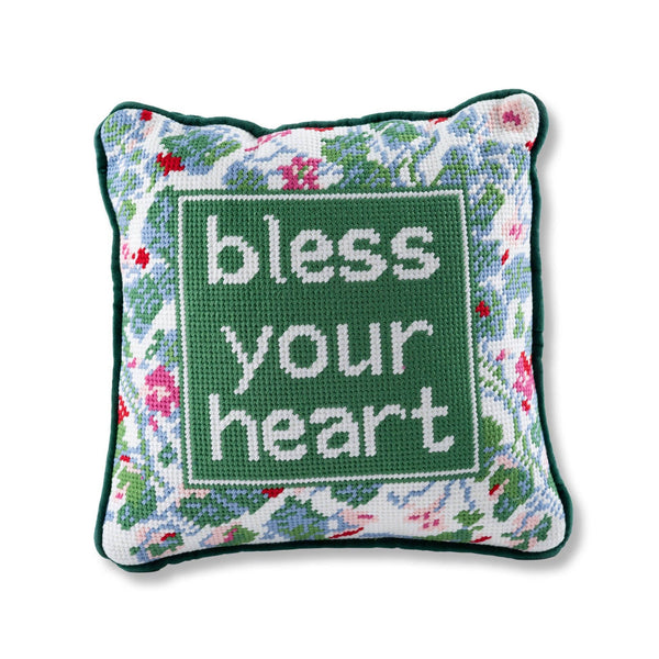 Bless Your Heart Needlepoint Pillow