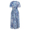 Daphne Blue Palm Dress