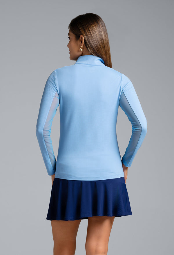 Solid Long Sleeve Mock Neck Top - 80000