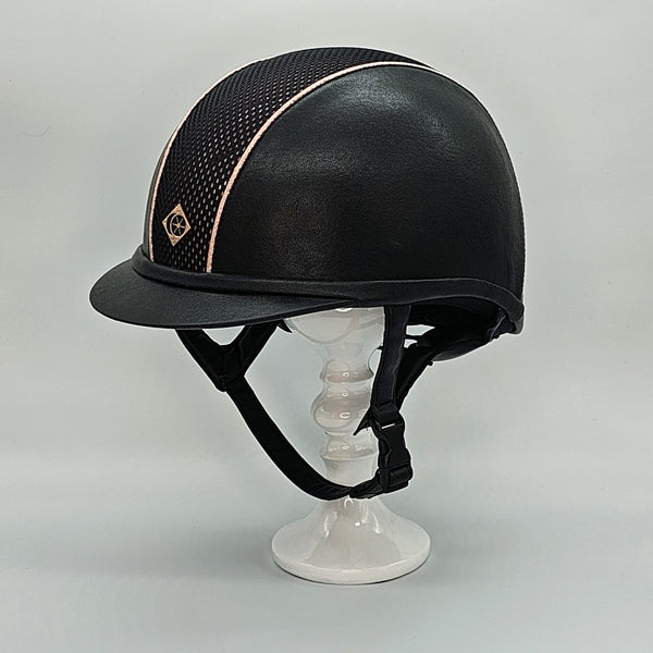MyAyr8: Black Leather Look with Rose Gold Paint, Black Mesh, and Sparkly Rose Gold Piping - The In Gate