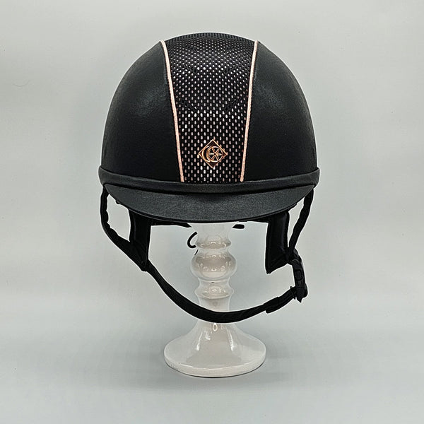 MyAyr8: Black Leather Look with Rose Gold Paint, Black Mesh, and Sparkly Rose Gold Piping - The In Gate