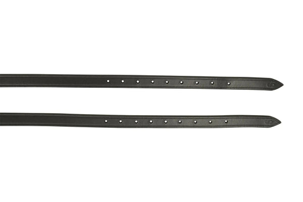 Huntley Equestrian Children's Black Leather Jodhpur Garter Straps, narrow strap ends with adjustment holes
