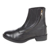 Daisy Clipper Children's Side-Zip Paddock Boots in black, side view with curved zipper and elastic ankle panel
