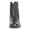 Daisy Clipper Children's Side-Zip Paddock Boots in black, front view with perforated toe cap
