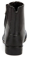 Daisy Clipper Children's Side-Zip Paddock Boots in black, rear view with spur rest and heel
