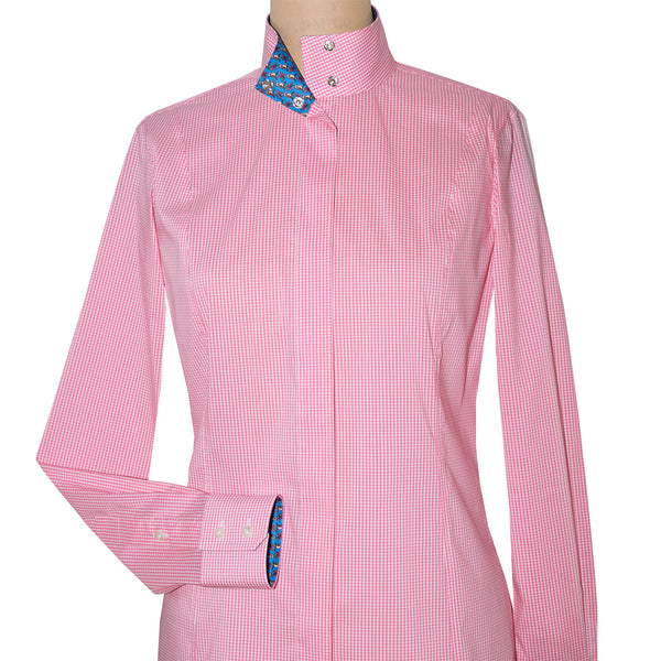 Gingham Ladie's Essex Classics Coolmax® Princess Seam Show Shirt, Long Sleeve