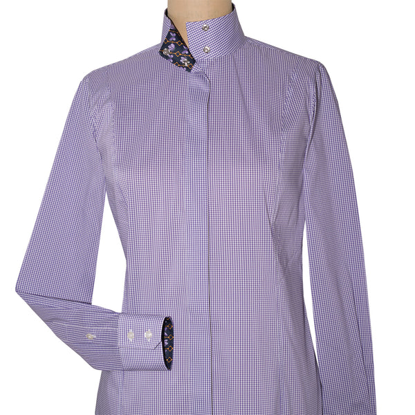 Gingham Ladie's Essex Classics Coolmax® Princess Seam Show Shirt, Long Sleeve