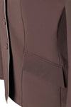 Grand Prix Ladies EQJ 3 Button Show Coat, Chocolate with Tan Piping