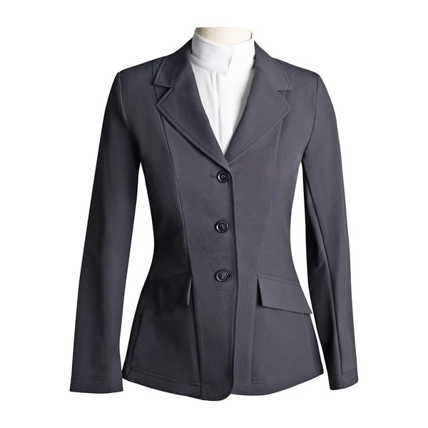 Grand Prix Ladies EQJ 3 Button Show Coat, NY Tech Fabric, Black