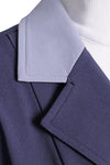 Grand Prix Ladies EQJ 3 Button Show Coat, Navy with Cadet Blue Collar