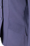Grand Prix Ladies EQJ 3 Button Show Coat, Navy with Cadet Blue Collar