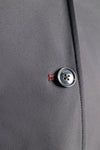 Grand Prix Ladies EQJ Classic 3 Button Show Jacket, Black with Burgundy Collar