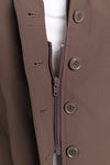 Grand Prix Quinn Show Jacket, 4 Button Front with Hidden Zipper Closure, Chocolate