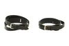 Huntley Equestrian Children's Black Leather Jodhpur Garter Straps, pair buckled separately on a white background
