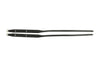Huntley Equestrian Children's Black Leather Jodhpur Garter Straps, full-length pair laid flat with buckles and adjustment holes