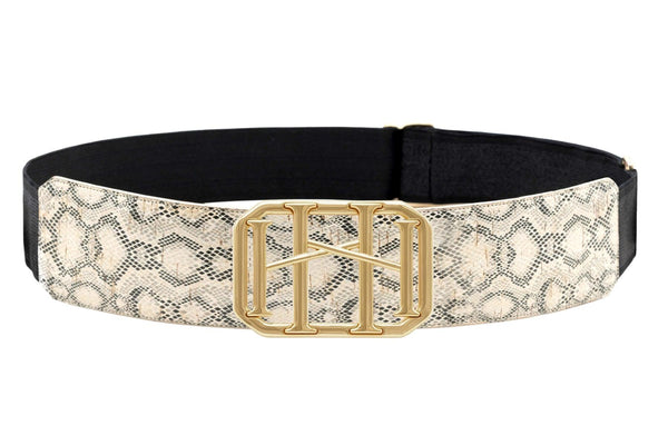 Icon Equestrian Belt - Python Printed Cork with Centered Black Metallic Stripe - RM - The In Gate