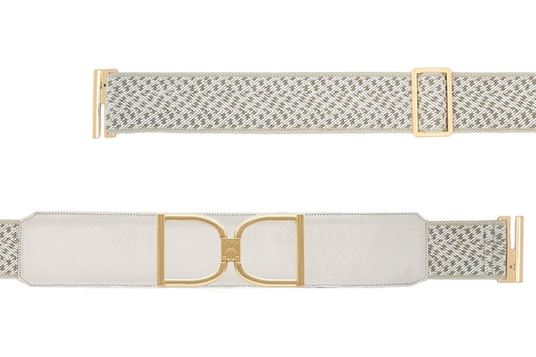 Icon Equestrian Belt - Gainsboro Leather with Flecked Chevron - RM - The In Gate