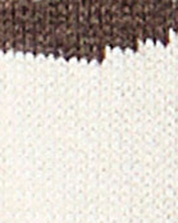 Close-up of white and brown textured fabric swatches.
