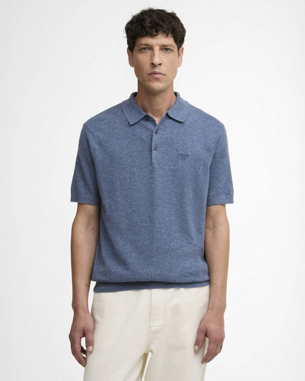 Muston Linen Blend Knitted Polo Shirt