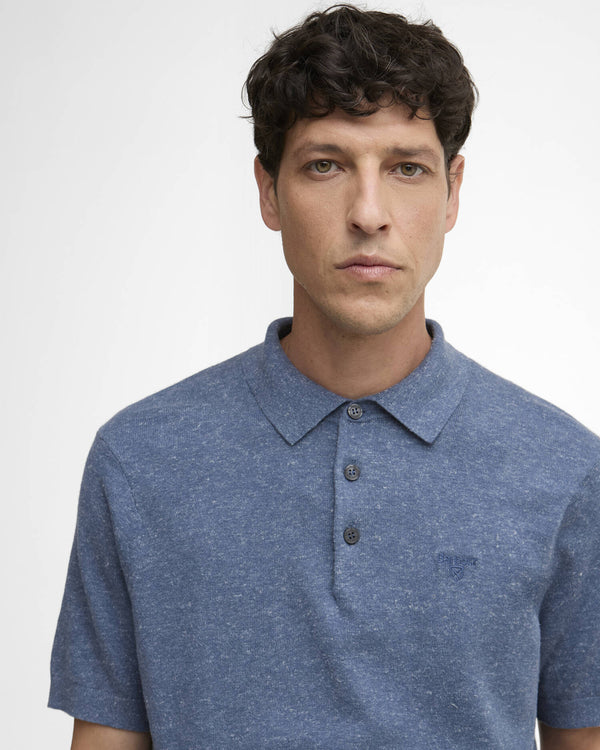 Muston Linen Blend Knitted Polo Shirt