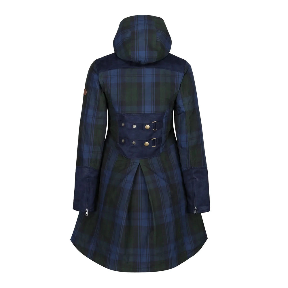 Odette Navy Check Waterproof Coat
