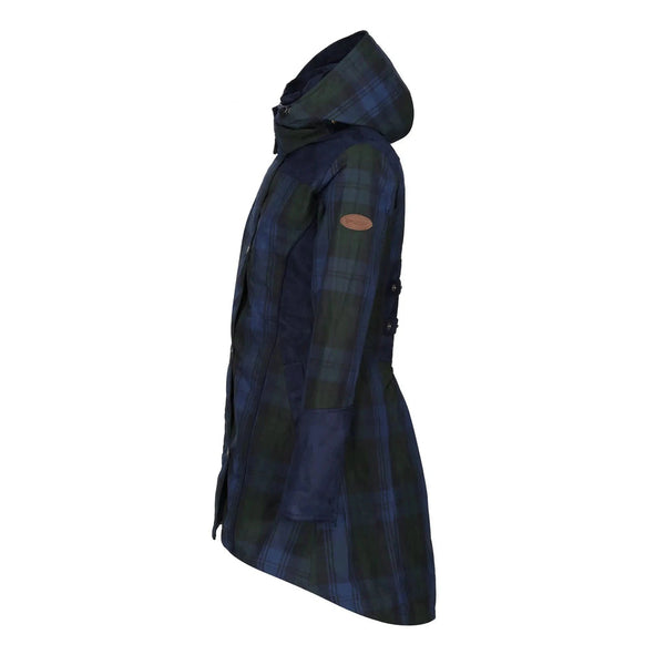 Odette Navy Check Waterproof Coat