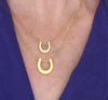 14K solid gold "Grand" Horseshoe Pendant on 14K gold rolo chain