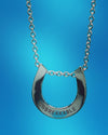14K solid gold "Grand" Horseshoe Pendant on 14K gold rolo chain - The In Gate