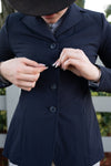 Grand Prix Quinn Show Jacket, 4 Button Front with Hidden Zipper Closure, Navy