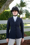 Grand Prix Quinn Show Jacket, 4 Button Front with Hidden Zipper Closure, Navy