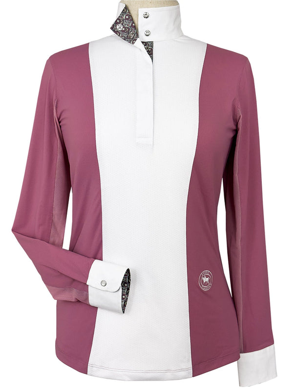 Ladies "Luna II" Dark Pink Gallop Garden Long Sleeve Show Shirt