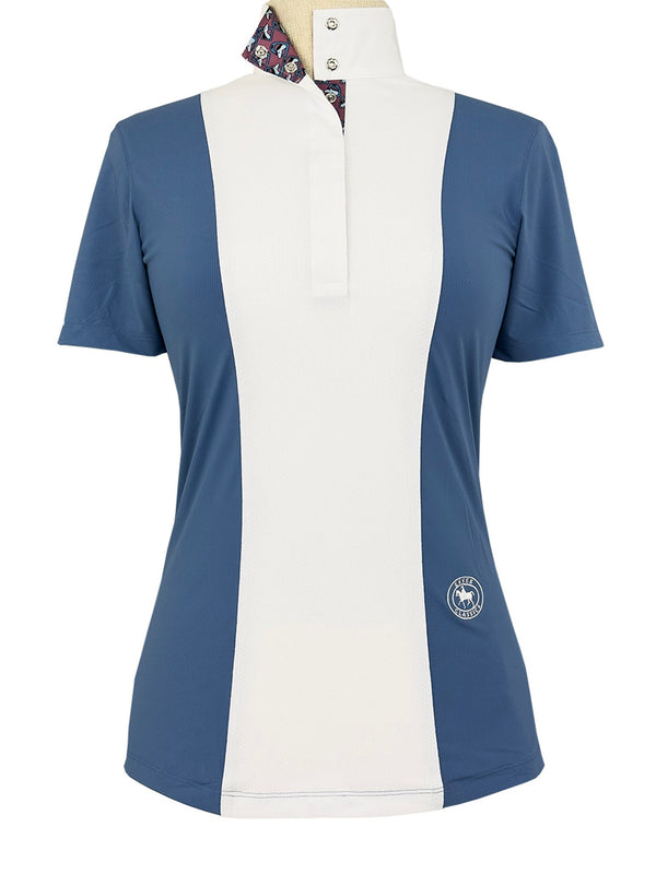 Ladies "Luna II" Blue Stirrup Talk Short Sleeve Show Shirt