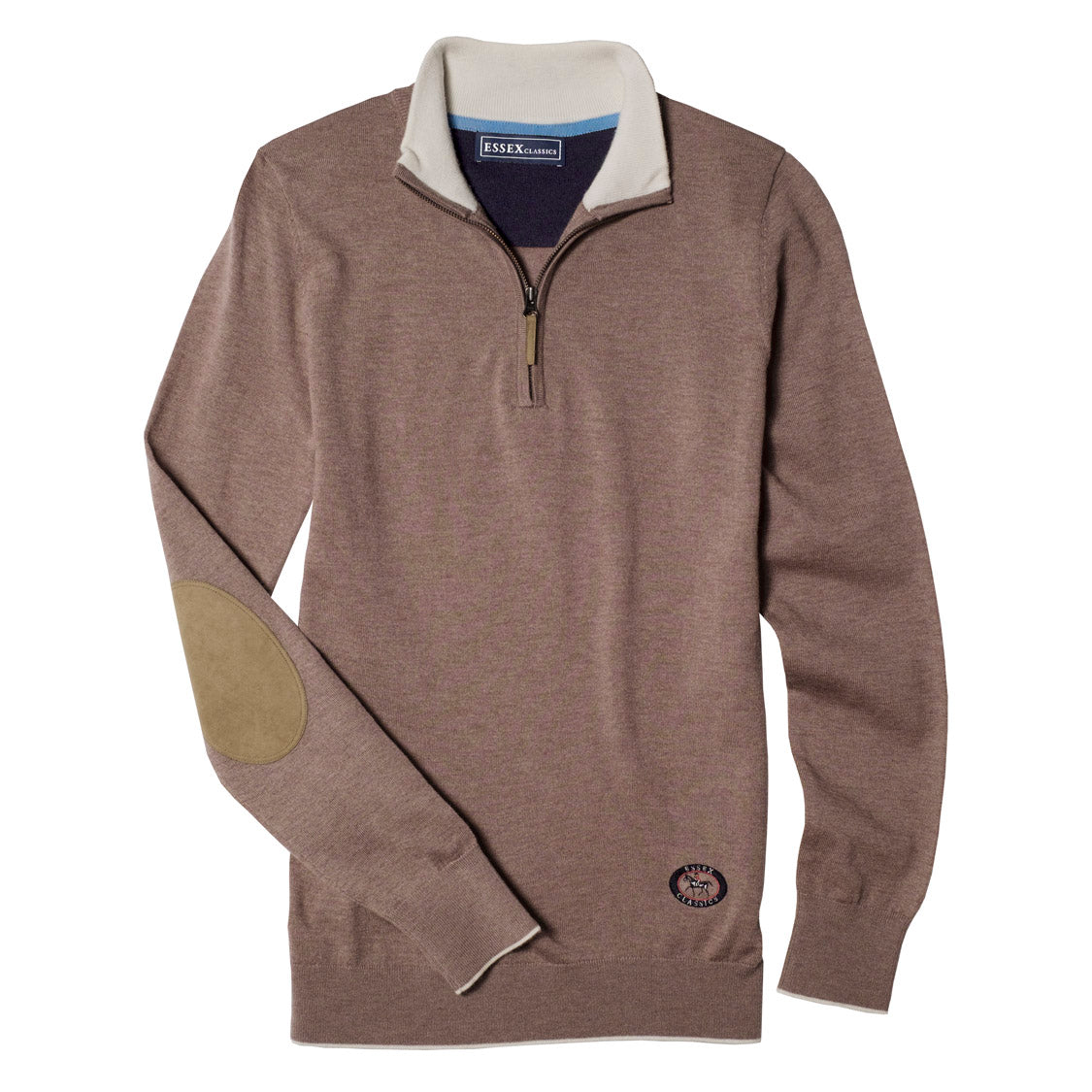 Brown Trey Quarter-Zip Sweater