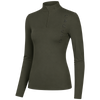 An olive green long-sleeve mock neck shirt with a quarter-zip collar and vertical 'LAGUSO' branding on the left side of the chest, shown on a plain white background.