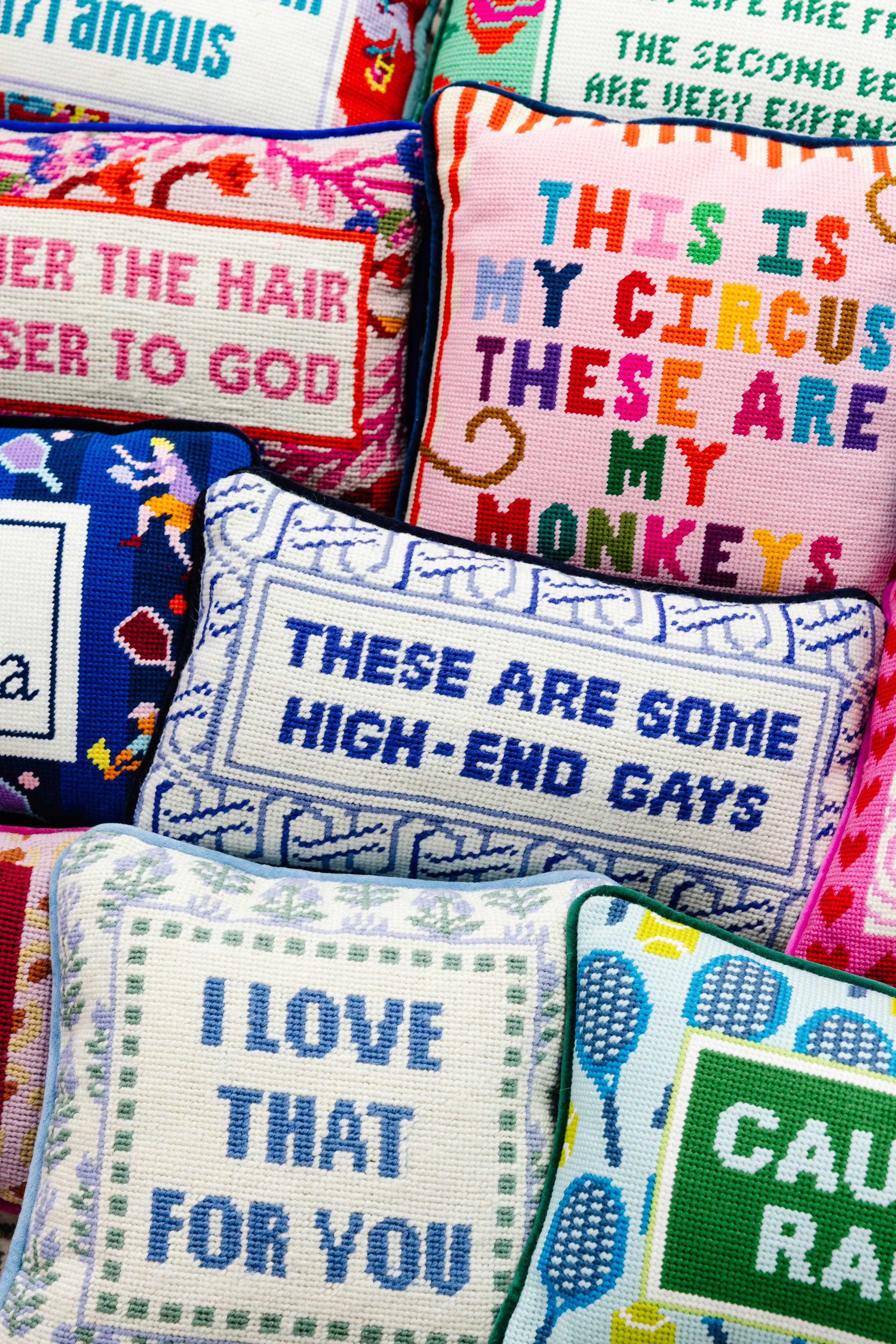 High-End Gays Needlepoint Pillow