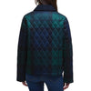 Quilted jacket with a geometric pattern on a white background