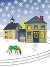 Horse Boxed Christmas Cards: New England House w/ Horse