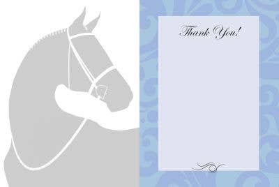 Horse Thank You Card: Horse, Dee Bit & Ribbon!
