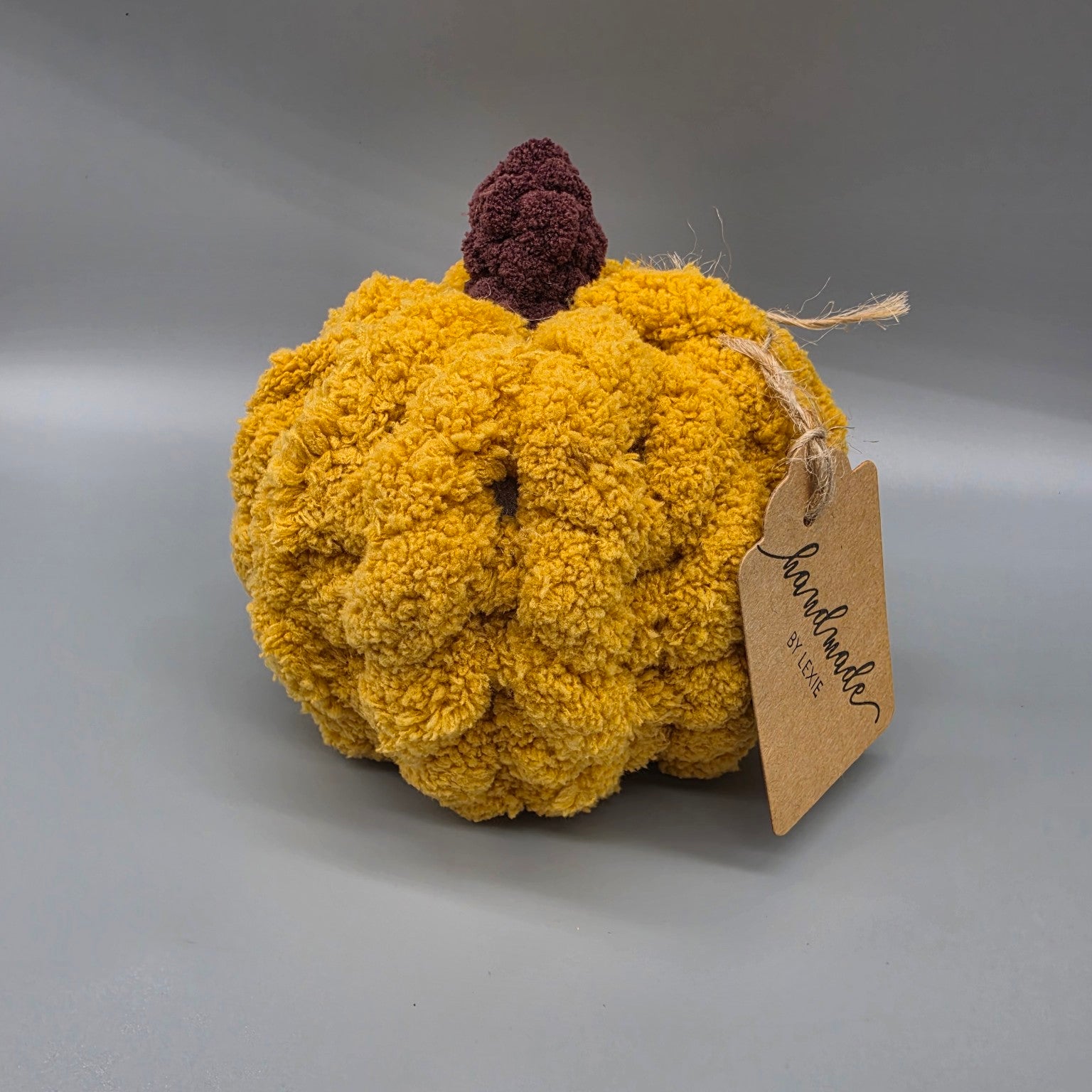 Handmade by Lexie textured pumpkin in Mustard