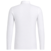 A white long-sleeve shirt shown from the back, displayed on an invisible mannequin against a solid white background.