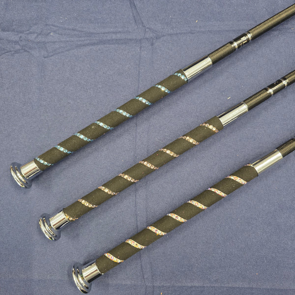 Custom Swarovski and Nubuck Handled Riding Crop