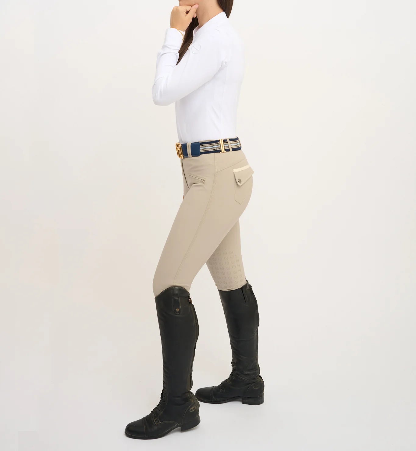 THE EQUESTRIAN BELT BY HEUREUX XII IN NAVY