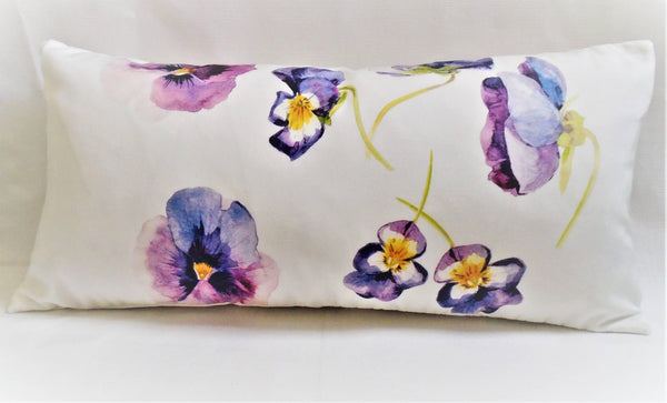 Floral/Nature/ Pansies Extra Large Lumbar Pillow - The In Gate
