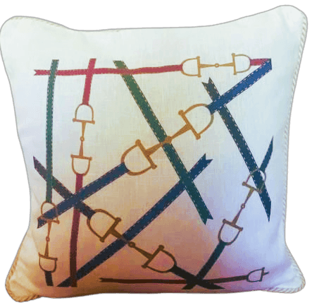 Equestrian / Colorful Bits Pillow - The In Gate